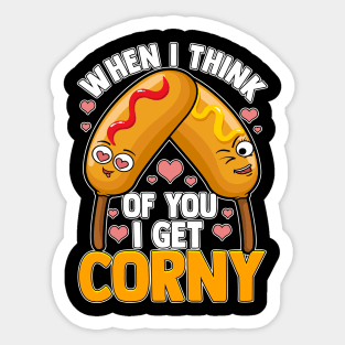 When I Think of You I Get Corny Sticker